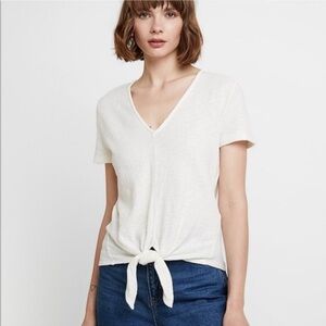 Madewell Texture & Thread V-Neck Modern Tie-Front Size Med